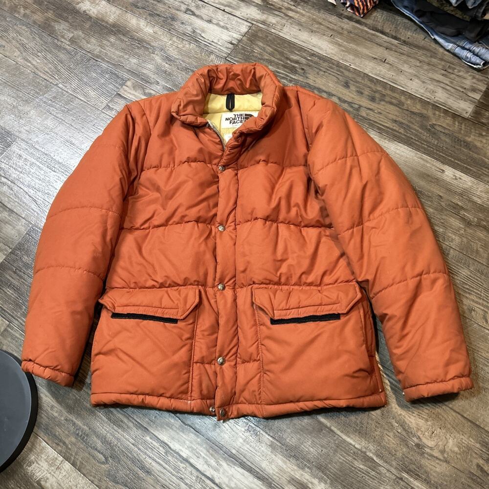 THE NORTH FACE Vintage SIERRA Goose Down Puffer Jacket Mens Sz M Orange